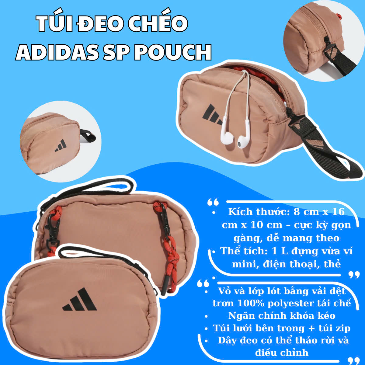 🎒 Túi Đeo Chéo Adidas SP Pouch: Nhỏ Gọn Đa Năng, Mang Đi Muôn Nơi!