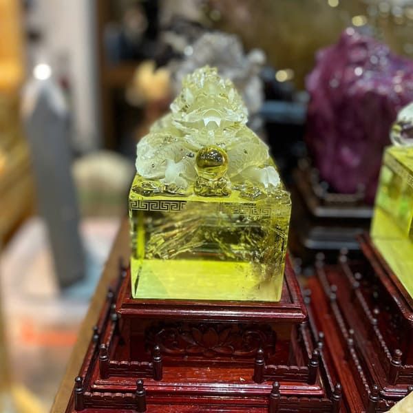 Ấn Rồng Thạch Anh Vàng