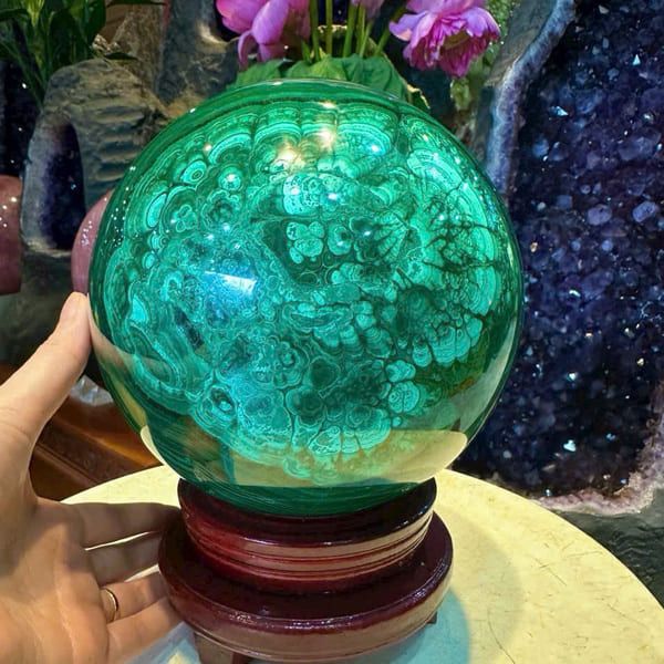 Quả Cầu Khổng Tước Malachite