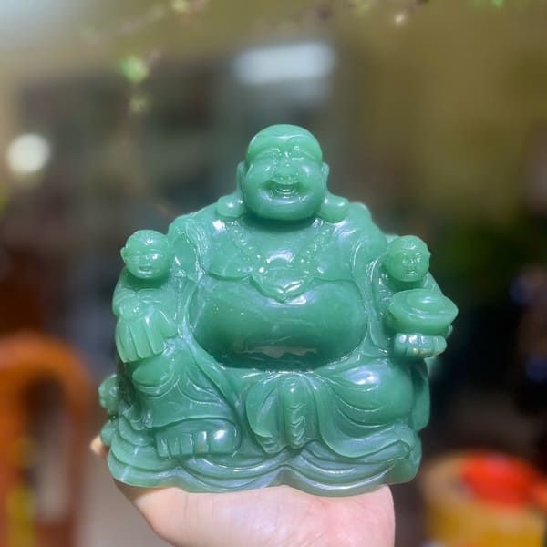 Tượng Phật Di Lặc Thạch Anh Xanh