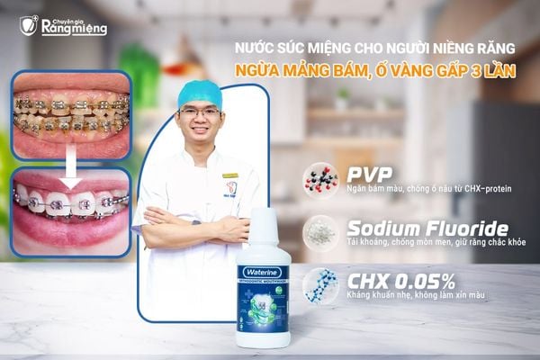 nước súc miệng cho người niềng răng Waterine Ortho