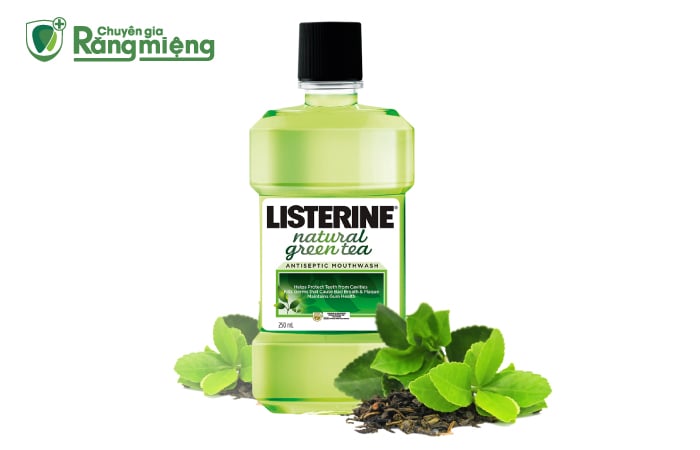 Nước súc miệng thảo dược Listerine Natural Green Tea