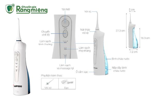 Thiết kế, cấu tạo máy tăm nước Rapido