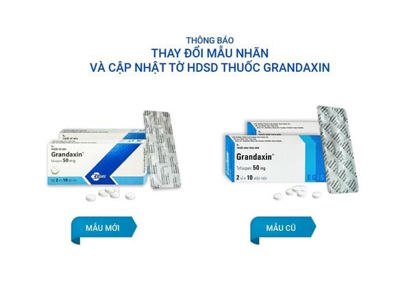 Thông báo thay đổi mẫu nhãn và cập nhật tờ HDSD thuốc Grandaxin