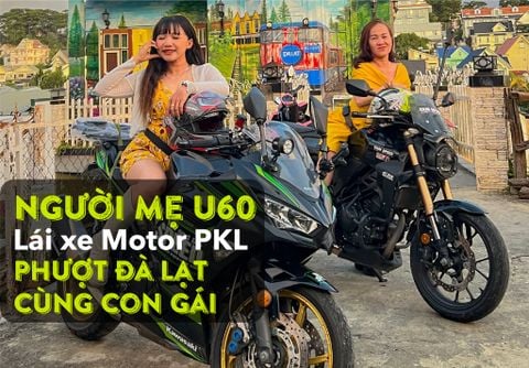 Người mẹ U60 lái mô tô phân khối lớn phượt Đà Lạt cùng con gái