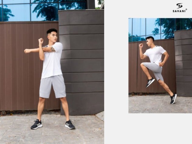 Phối giày đi với quần short nam trẻ trung - hợp thời trang
