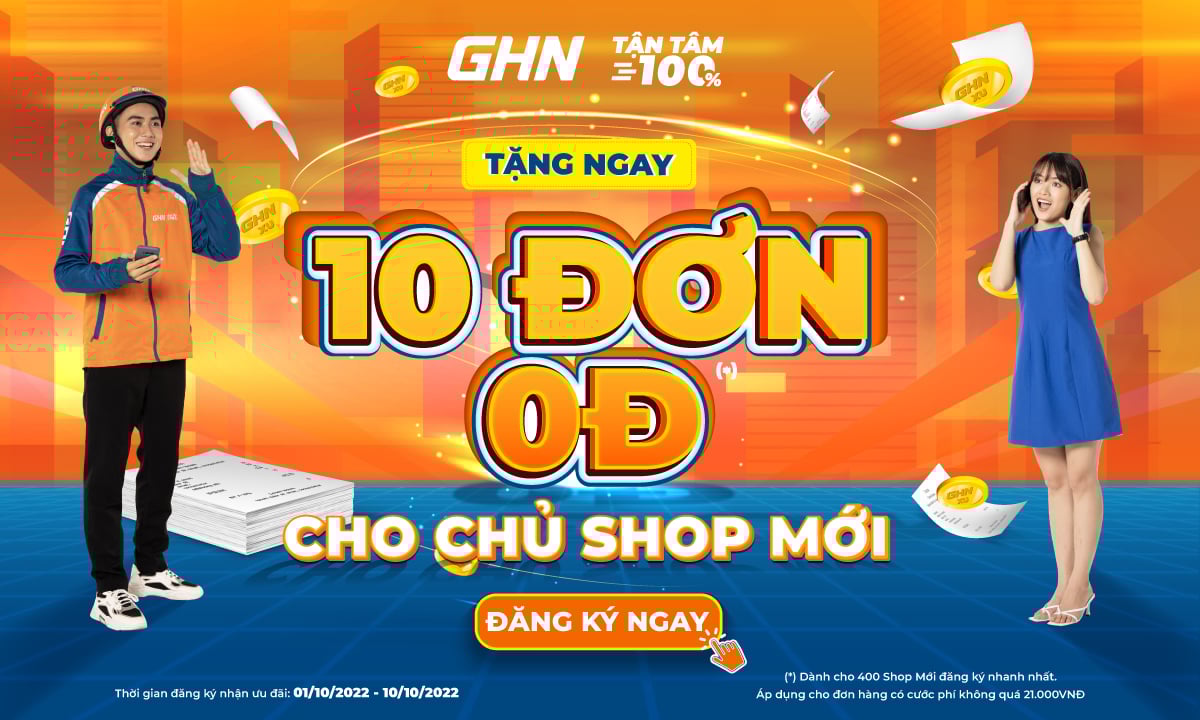 GIAO HÀNG NHANH TUNG GÓI ƯU ĐÃI TRẢI NGHIỆM - TẶNG NGAY 10 ĐƠN 0 ĐỒNG