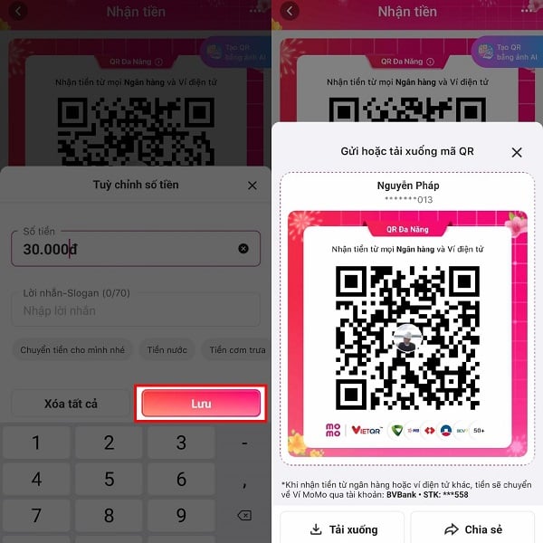 tạo mã qr thanh toán momo cho cửa hàng