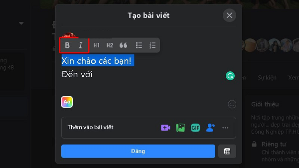 cách đăng bài viết lên facebook