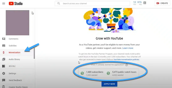 cách đăng ký tài khoản adsense cho youtube