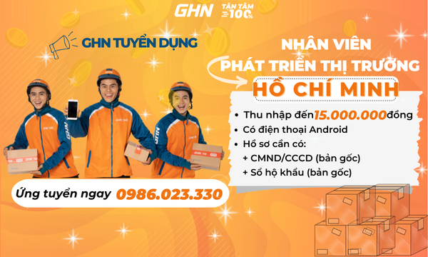 [GHN EXPRESS] NHÂN VIÊN GIAO NHẬN _ HỒ CHÍ MINH