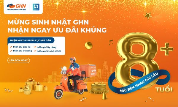 Đối tác TUHA chúc mừng sinh nhật lần 8 của GHN