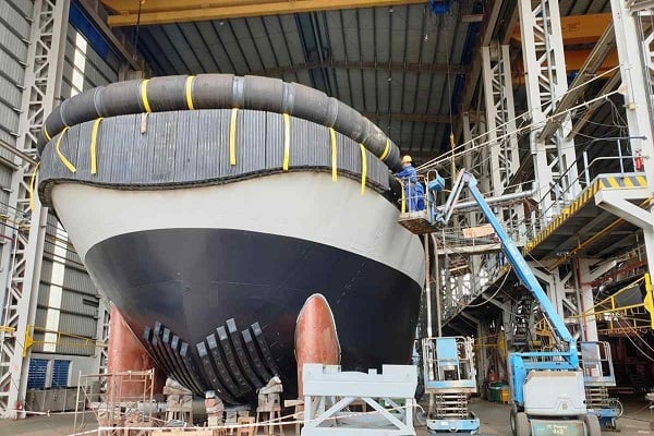Steel is used in the shipbuilding industry