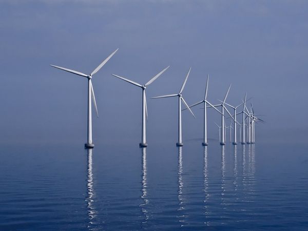 wind turbines on beach