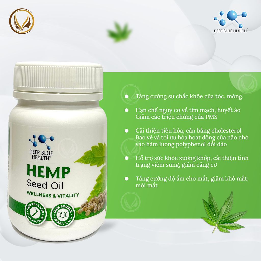 Viên Uống Tinh Dầu Hạt Gai Dầu Deep Blue Health Hemp Seed Oil 60 Viên 2788