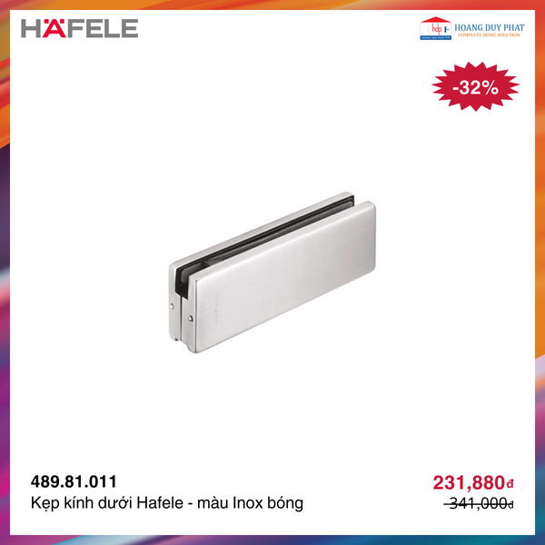 Kẹp kính dưới Inox bóng DIY 489.81.011