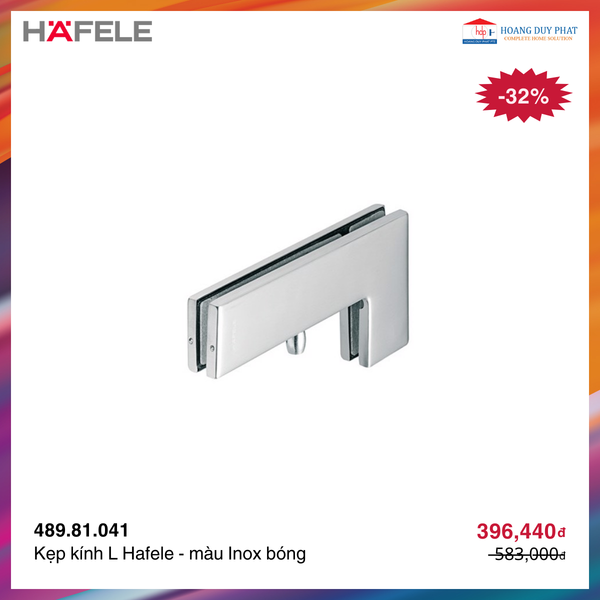 Kẹp kính L màu inox bóng DIY 489.81.041