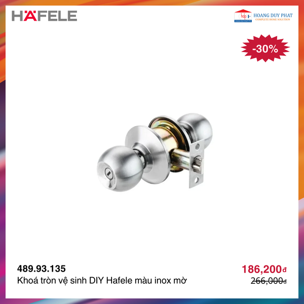 Khoá tròn vệ sinh DIY Hafele màu inox mờ 489.93.135