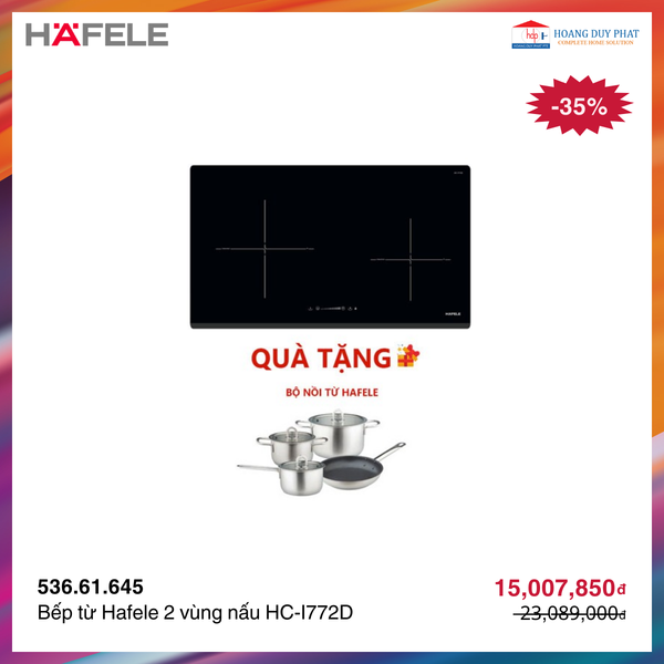 Bếp từ Hafele 2 vùng nấu HC-I772D 536.61.645