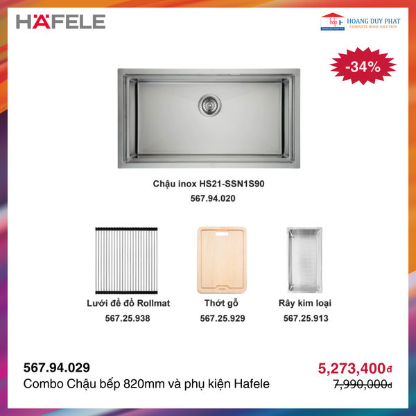 Combo Chậu bếp Hafele 567.94.029