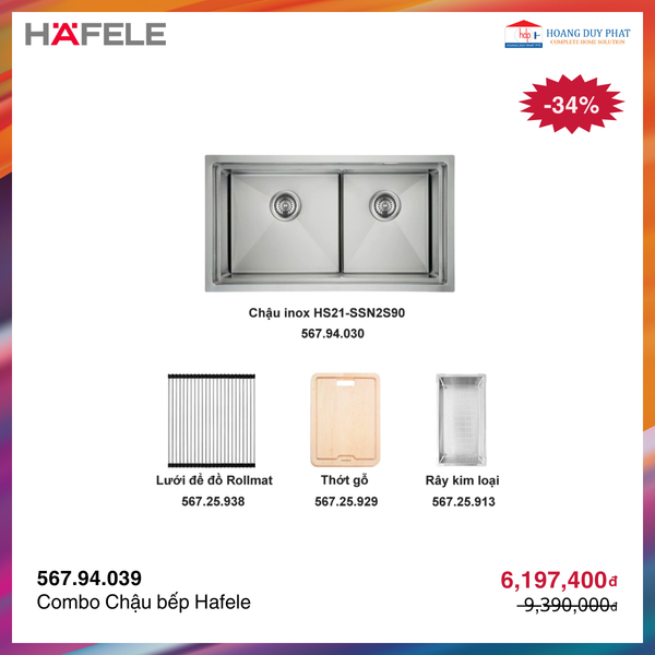 Combo Chậu bếp Hafele 567.94.039
