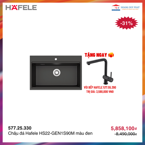 Chậu đá Hafele HS22-GEN1S90M màu đen 577.25.330