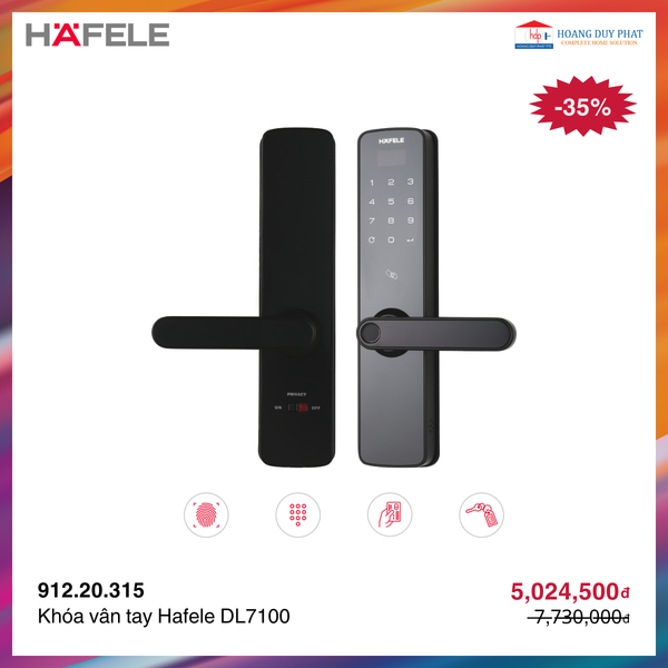 Khóa vân tay Hafele DL7100 912.05.498