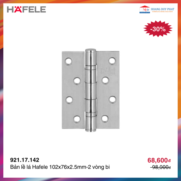 Bản lề lá 102x76x2.5mm-2 vòng bi 921.17.142