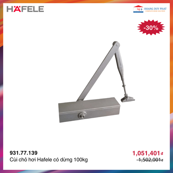 Cùi chỏ hơi Hafele có dừng 100kg 931.77.139