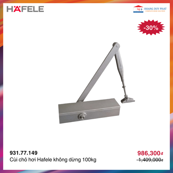 Cùi chỏ hơi Hafele không dừng 100kg 931.77.149