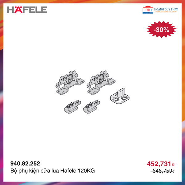 Bộ phụ kiện cửa lùa Hafele 120P 940.82.252
