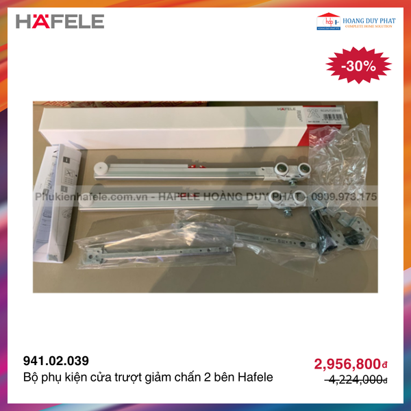 Phụ kiện cửa trượt giảm chấn và tự đóng 2 bên Hafele 941.02.039