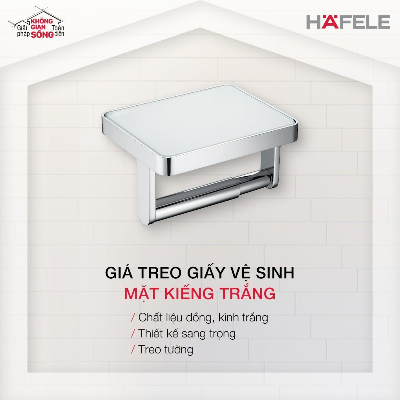 Giá treo giấy vệ sinh với mặt kiếng trắng hoàn thiện vẻ sang trọng