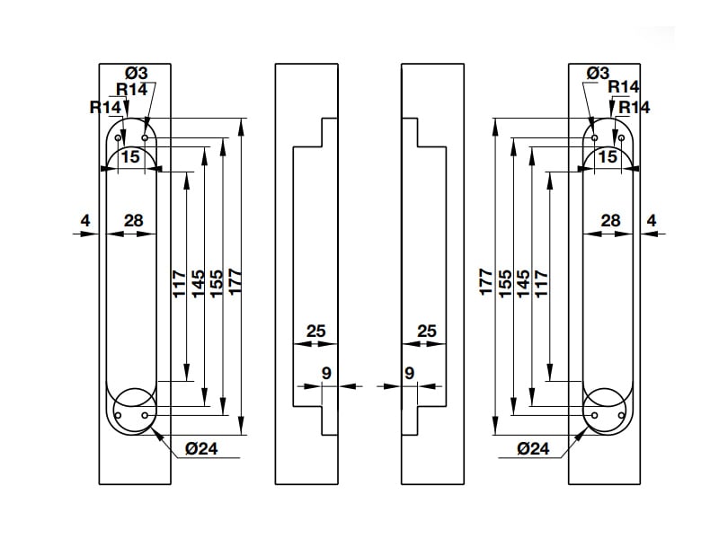 Bản lề âm Hafele ≤80kg/2cái màu đen 927.03.023