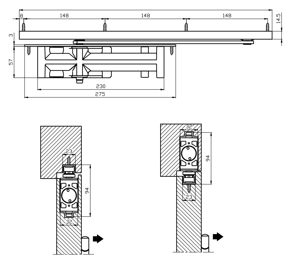 Cùi chỏ hơi âm Hafele có dừng 80kg 931.84.087