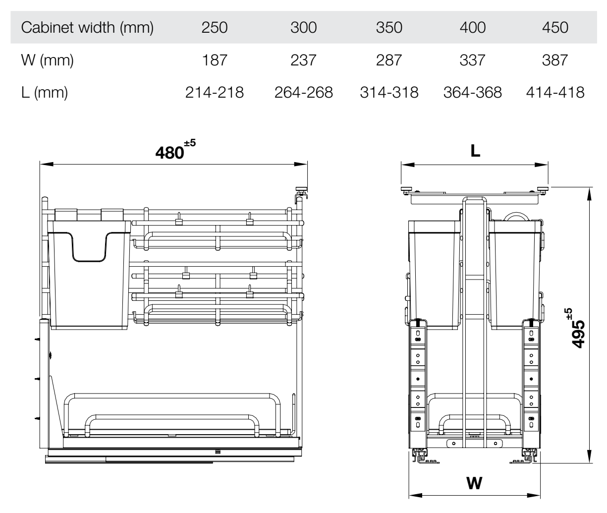 bản vẽ kỹ thuật RỔ GIA VỊ DAO THỚT HAFELE INOX 304