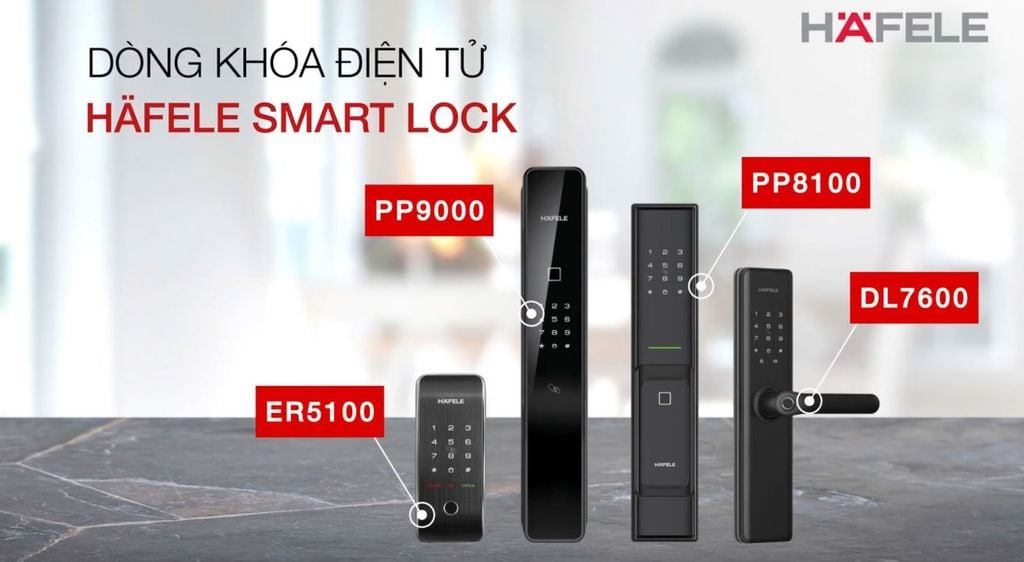 Các mẫu khoá điện tử có thể sử dụng với Ứng dụng Hafele Smart Lock