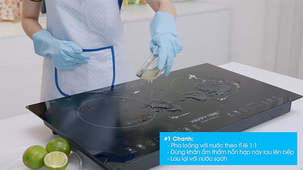 Vệ sinh bếp từ, bếp hồng ngoại với chanh tươi