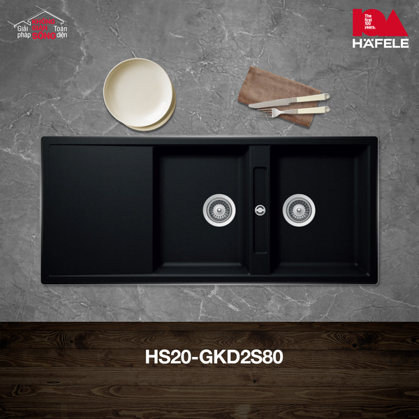 chậu đá Häfele Workstation HS19-GKD2S120 & HS20-GKD2S80