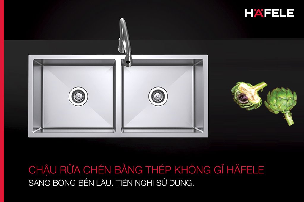 chậu bếp hafele được làm từ thép không rỉ