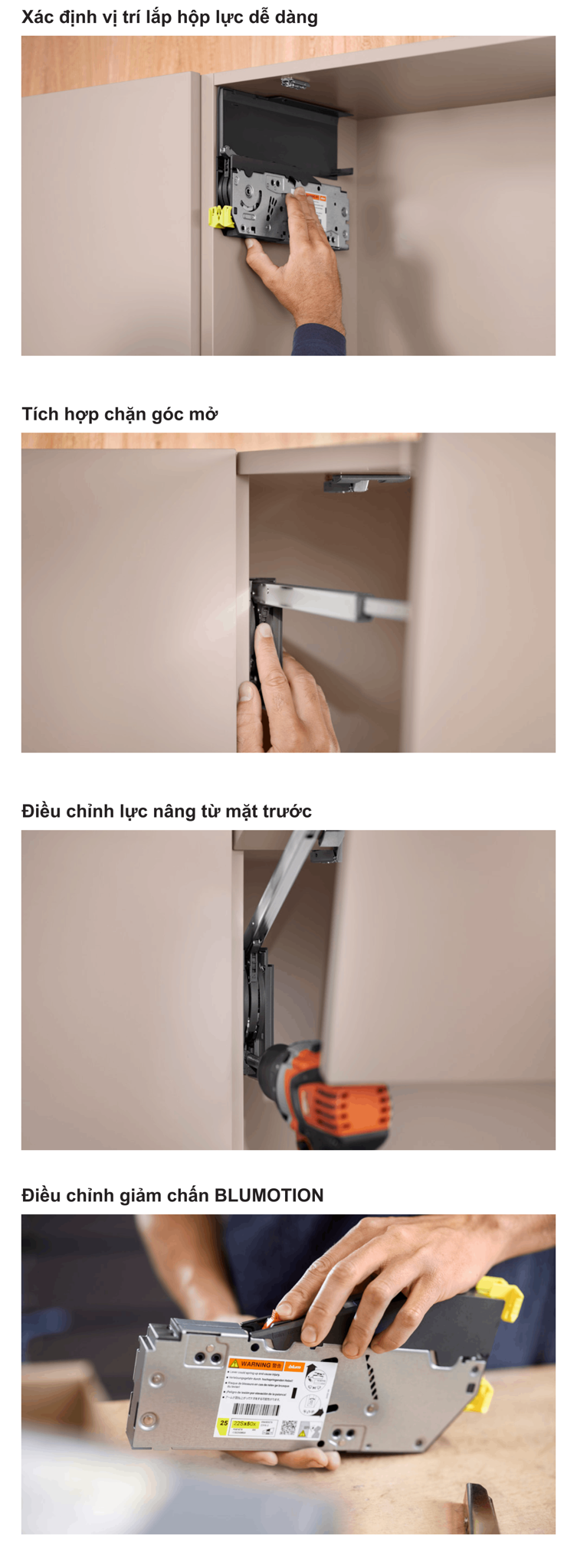 CÔNG NGHỆ MỚI TRÊN TAY NÂNG BLUM AVENTOS HF TOP