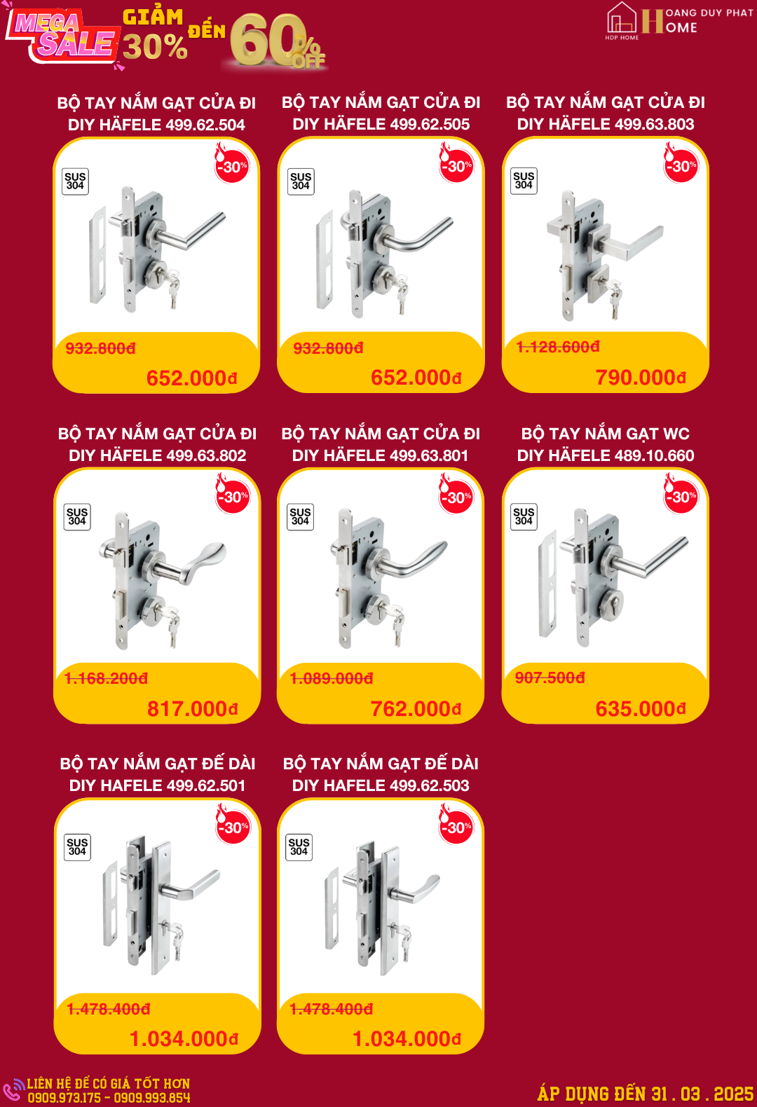 Khoá cửa và Tay nắm cửa Hafele