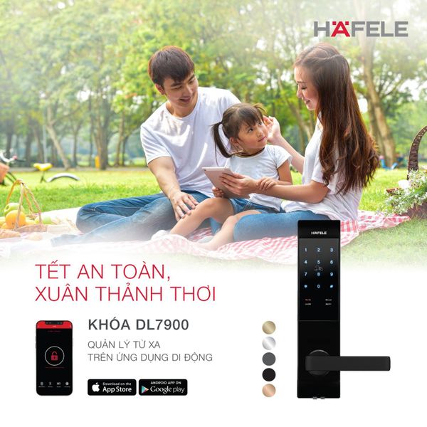 Khóa điện tử Hafele DL7900-TCB có thể quản lý lịch sử ra vào