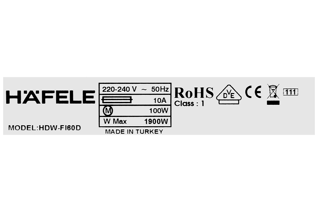 Máy rửa chén âm toàn phần Hafele HDW-FI60D 533.23.320