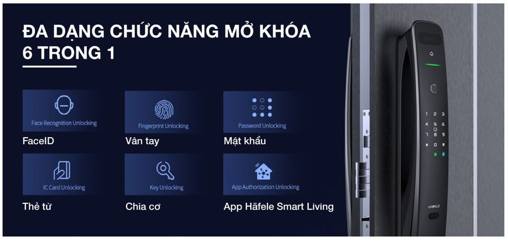 Khoá điện tử PP9100 912.20.697 được trang bị công nghệ mở bằng gương mặt