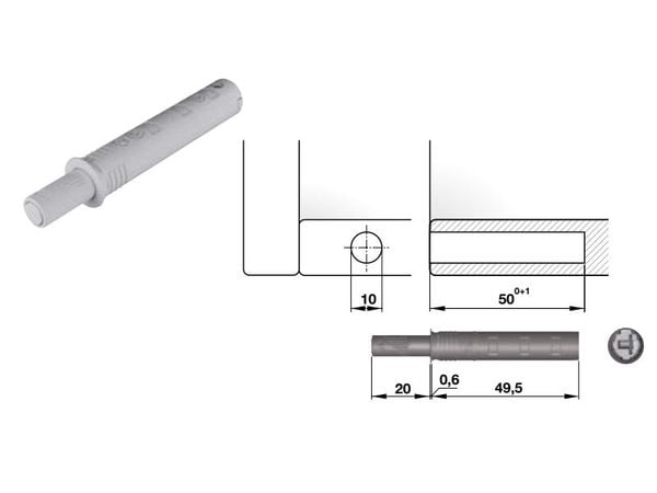 tip-on nhấn mở loại ngắn