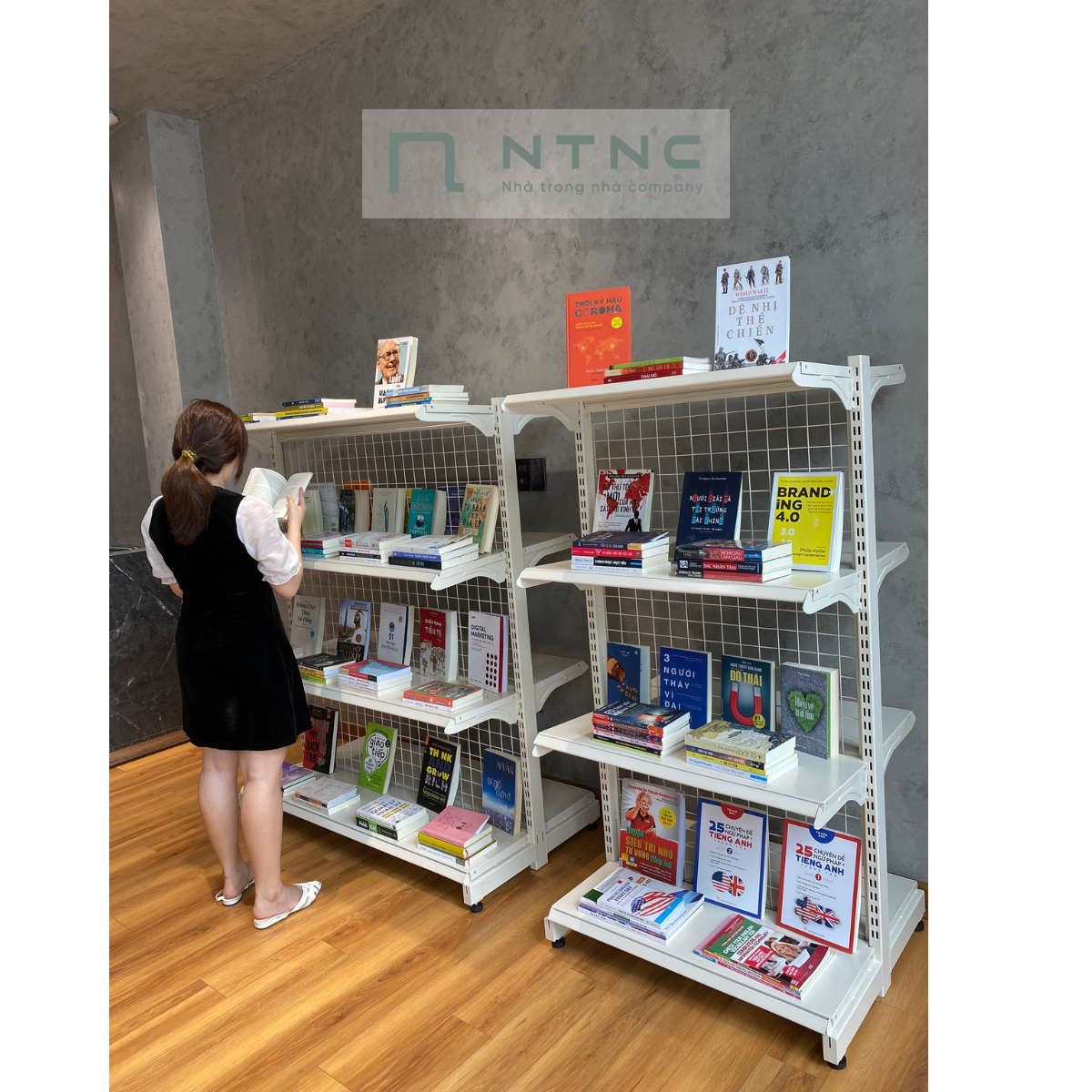 Kệ rack đôi trưng bày - Màu Trắng (75cm / 120cm) - kệ hàng đa năng ...