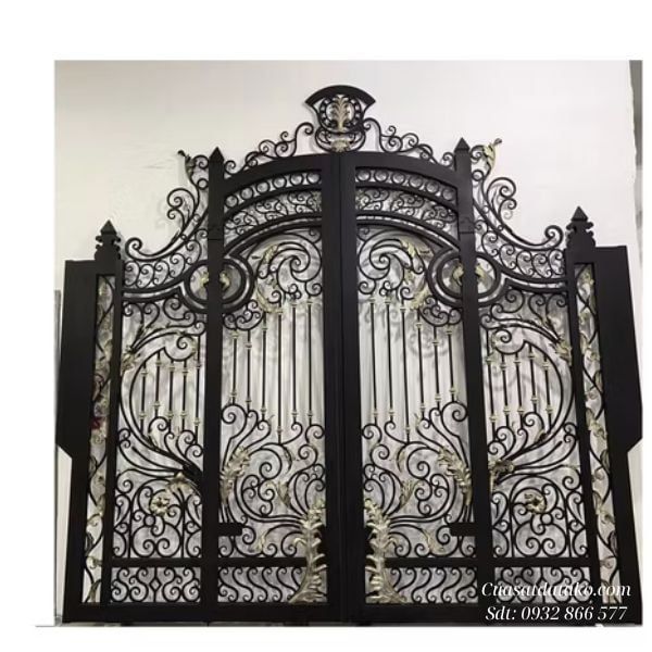 cổng sắt mỹ thuật 4 cánh