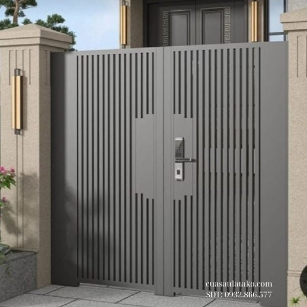 cửa cổng sắt 2 cánh đơn giản, hiện đại nhất