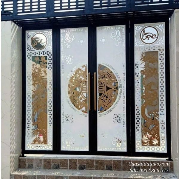 mẫu cửa cổng cnc 4 cánh đẹp